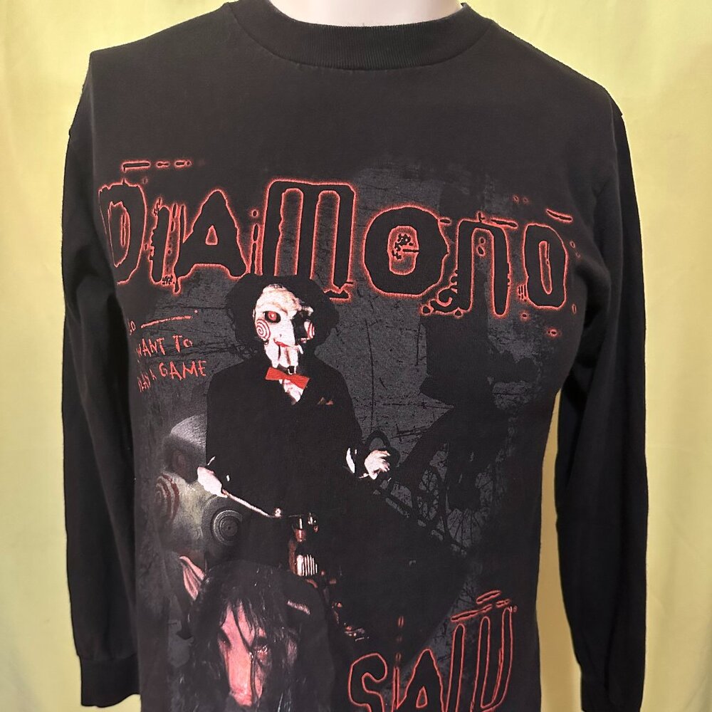 Diamond Supply x Saw Movie Men's Black Long Sleeve Shirt Small Twisted Pictures